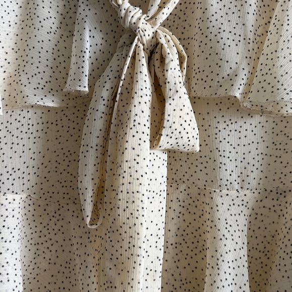 Rita Ora x Primark Cream Polka Dot Ruffle Blouse NWT – Romantic Bow Tie Top - Picture 7 of 8